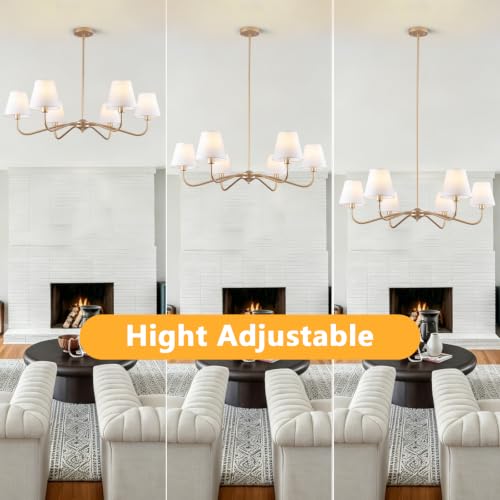 6 Light Gold Chandelier for Dining Room Light Fixture