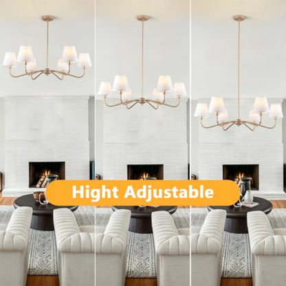 6 Light Gold Chandelier for Dining Room Light Fixture