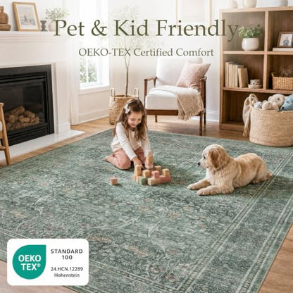 8x10 Area Rugs for Living Room (Moss Green / 8' x 10' (Rectangular))