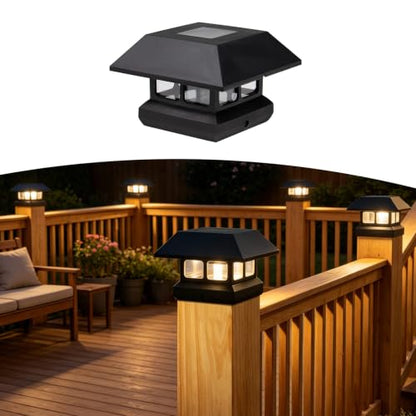Solar Post Cap Lights Outdoor for 4x4 Posts