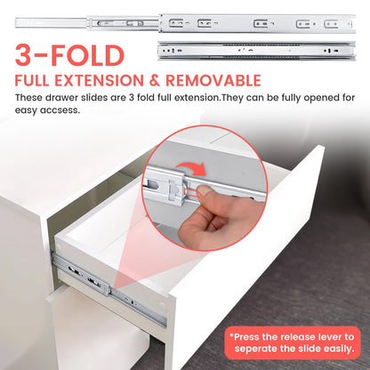 10 Inch Heavy Duty Drawer Slides Side Mount 100 LB Capacity (10 Inch)