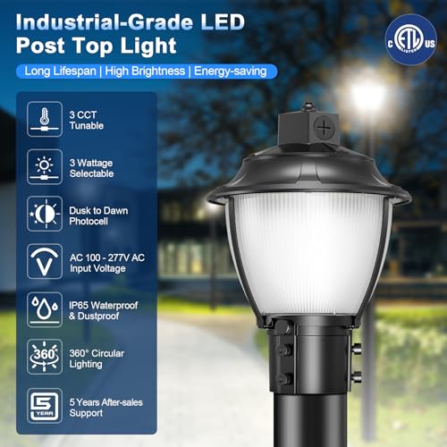 LED Post Top Light Post Lights Fixture with Photocell
