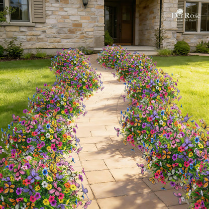12Pcs Artificial Flowers for Outdoors with Large Fake Butterfly Flowers
