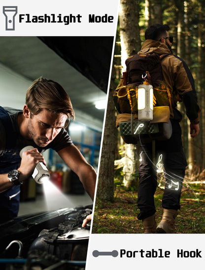4 in 1 Rechargeable Camping Lantern with Bluetooth Speaker