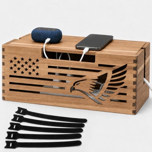 Acacia Wood Cable Management Box