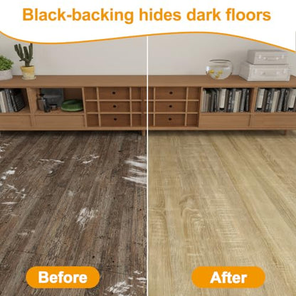 Dark Wood Peel and Stick Floor Tiles