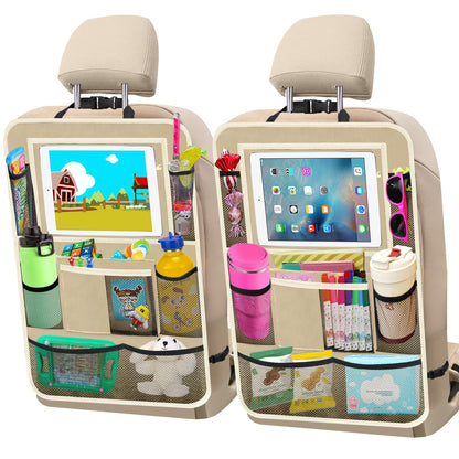 Car Backseat Organizer (Beige / 2 Pack without Food Tray)