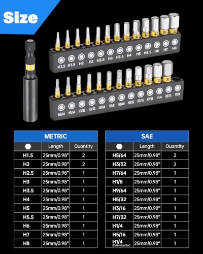 26pc Impact Hex Bit Set & 27pc Impact Torx Bit Set