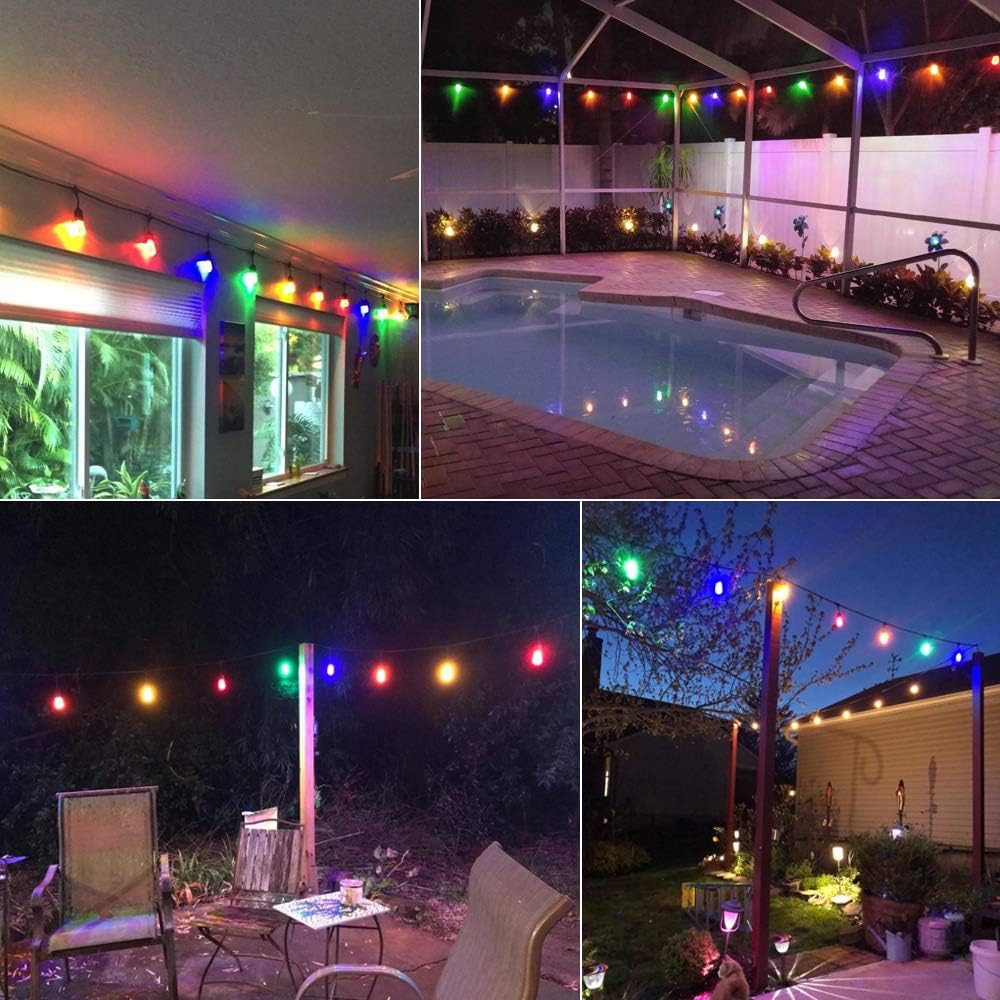 15 Pack S14 Colored 1W LED Bulbs Outdoor E26 String Light Bulbs