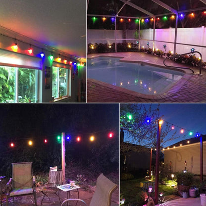 15 Pack S14 Colored 1W LED Bulbs Outdoor E26 String Light Bulbs