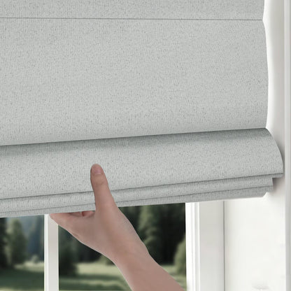 No Drill Roman Shades Cordless Blinds Blackout for Indoor Windows (Light Grey / 40"W x 64"H)