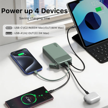 90W Portable Charger 20000mAh Power Bank with Detachable C (Green)