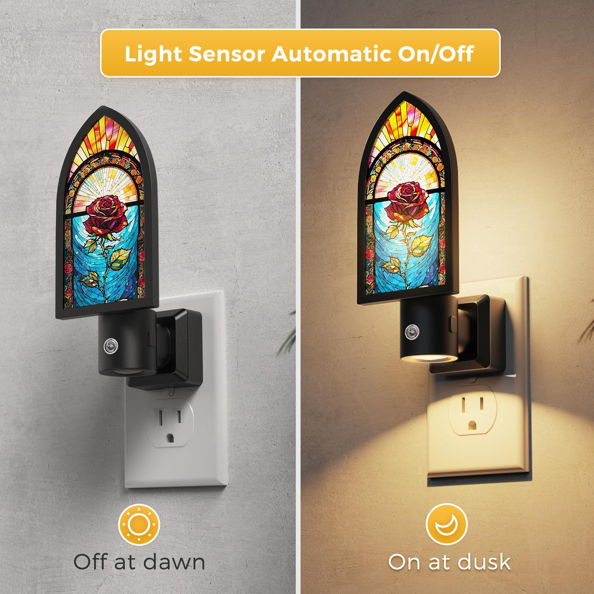 Night Lights Plug into Wall (Notre Dame Rose / 1 Pack)