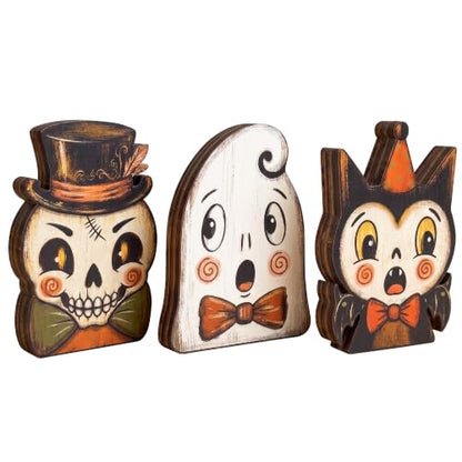 5PCS Wooden Halloween Decor Small Halloween
