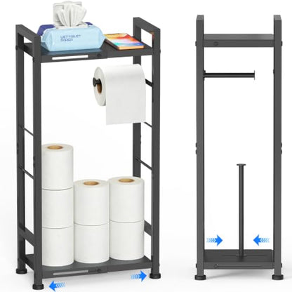 Toilet Paper Holder Stand with Shelf