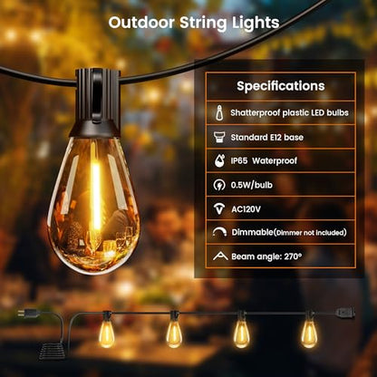 S11 Outdoor String Lights 2200K