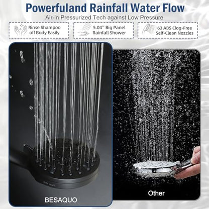 9 Settings High Pressure Magnetic Shower Head with Handheld