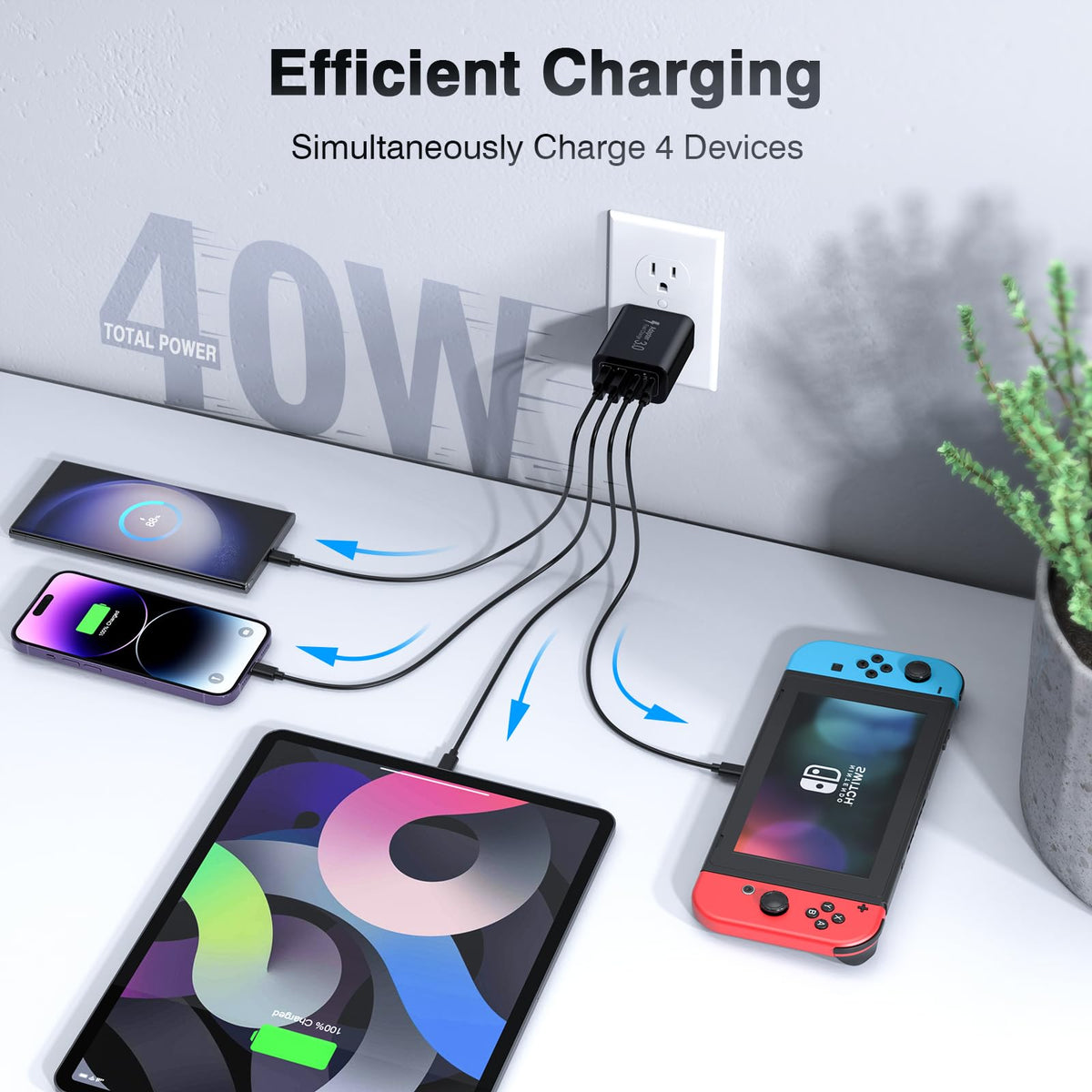 2 Pack 40W] 4 (2Pack Black / 40W)