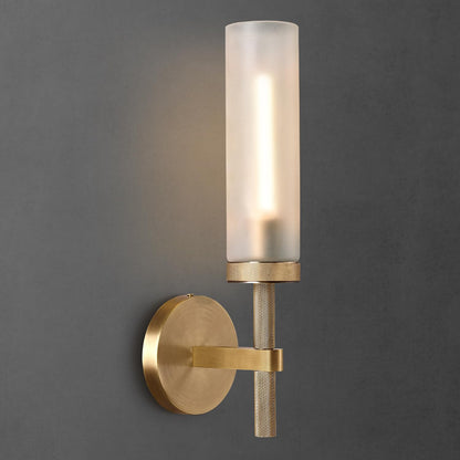 15" Knurled Brass Bathroom Wall Sconces (Brass-1PC)