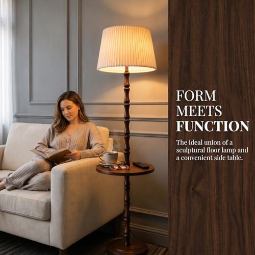 Real Wood Floor Lamp with Built