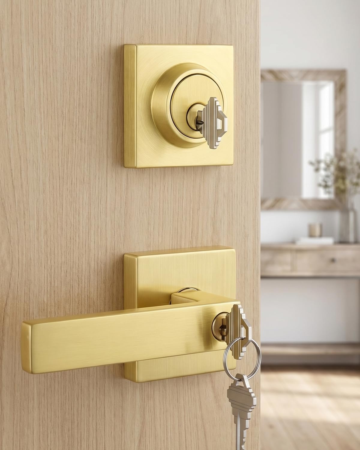 Exterior Door Lock Set with Single Cylinder Deadbolt