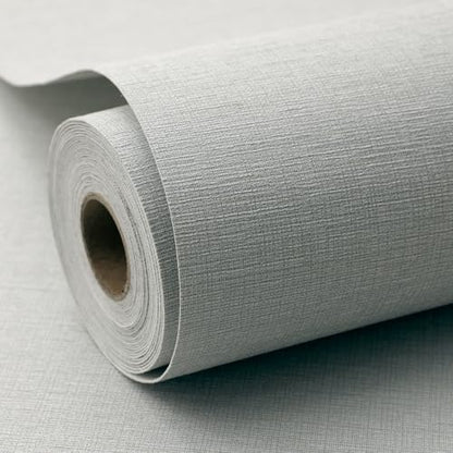 Woven Fabric Peel and Stick Wallpaper Subtle Linen Texture Grasscloth Washable Thick Self