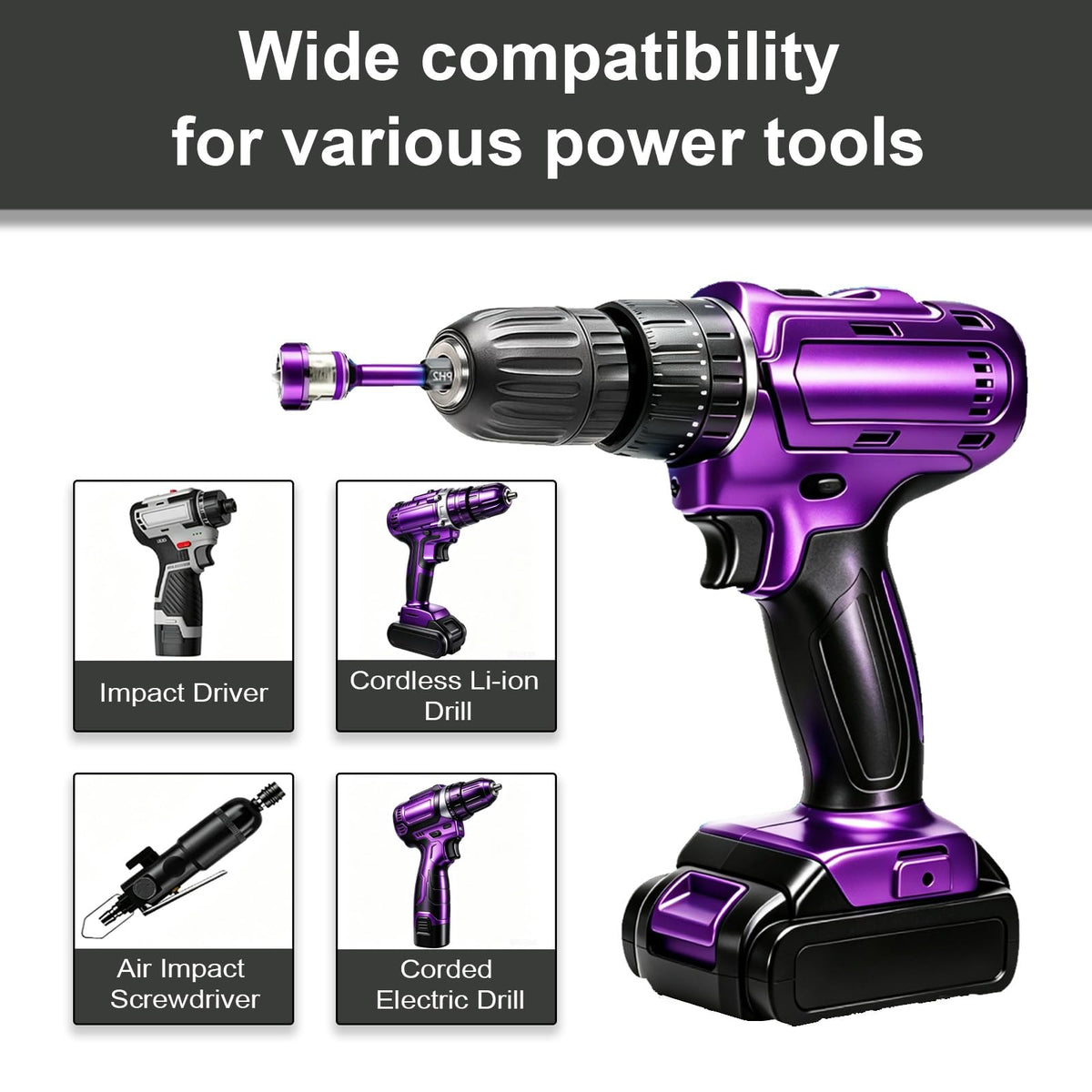 PH2 Magnetic Positioning Screwdriver Bits (Purple)