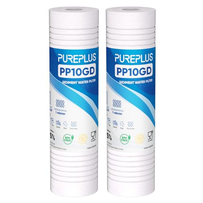 1 Micron 10" x 2.5" Grooved Whole House Sediment Home Water Filter
