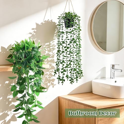 Fake Plants Hanging Artificial Ivy Vine Faux Eucalyptus Hanging Plants