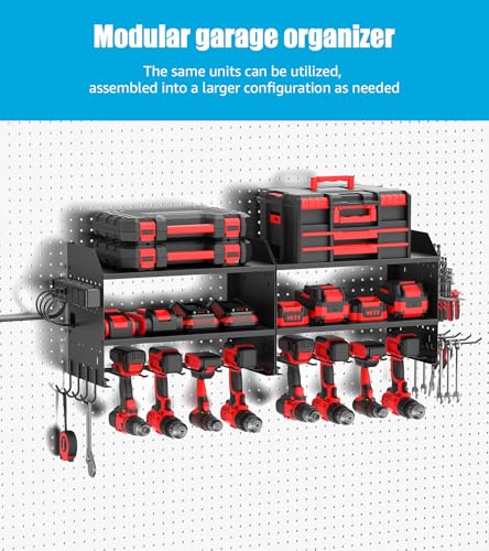 Modular Power Tool Organizer Wall Mount with Charging