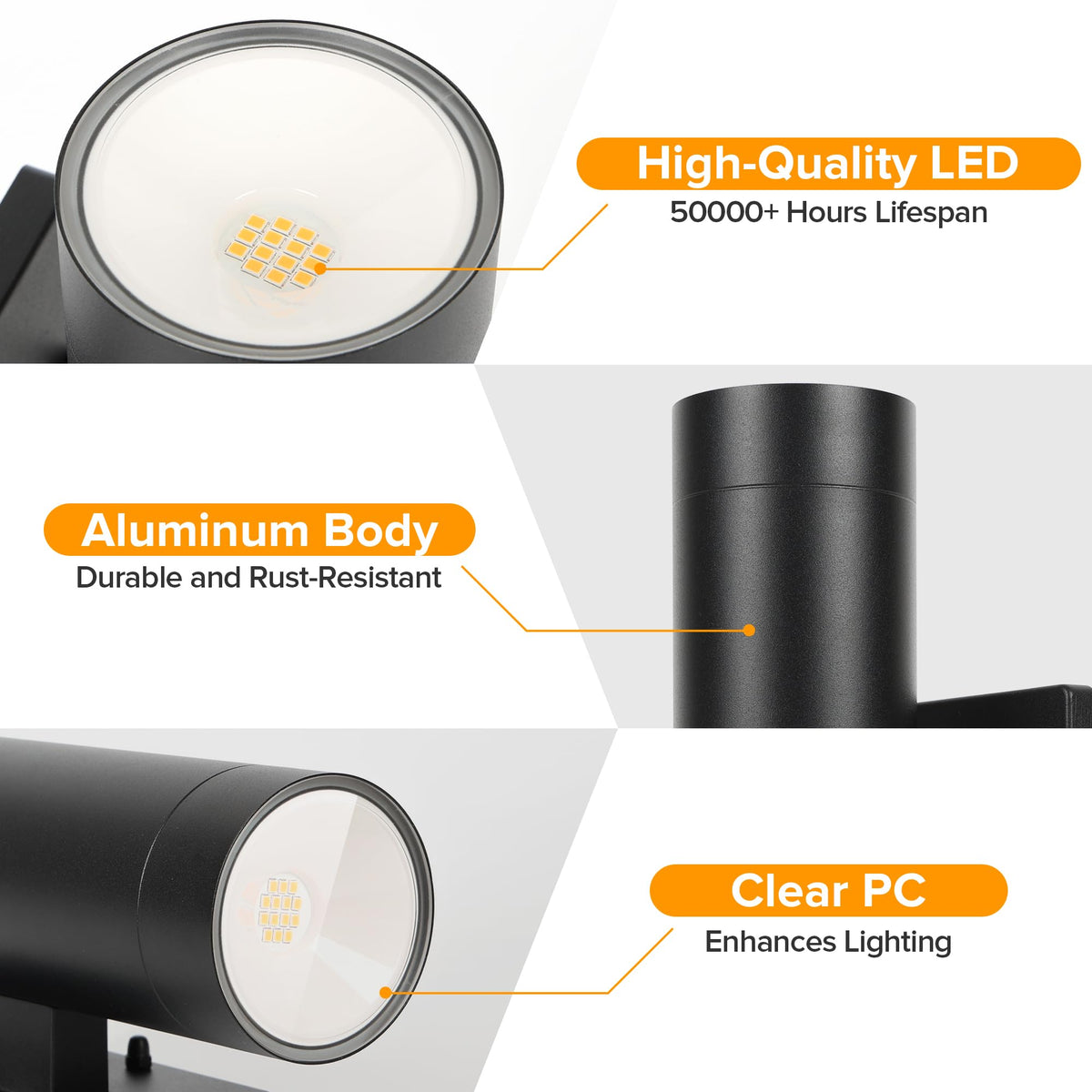 Outdoor Wall Light Fixtures (Black-On/Off / 4 Pack)
