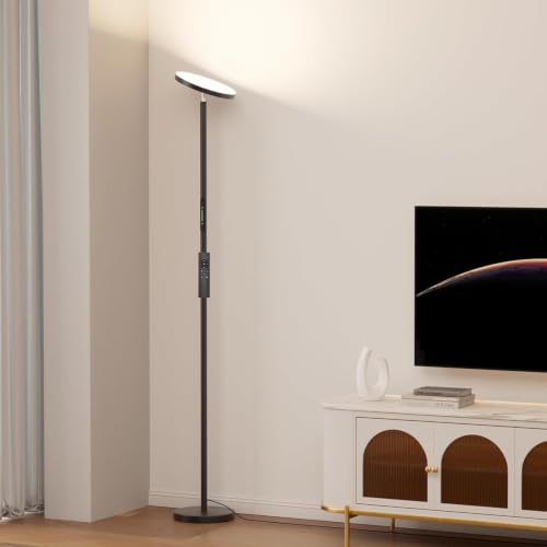 350° Rotating Head & 32W Dimmable LED Torchiere Floor Lamps for Living Room