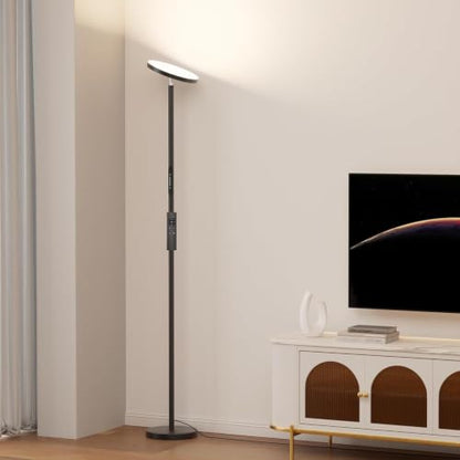 350° Rotating Head & 32W Dimmable LED Torchiere Floor Lamps for Living Room
