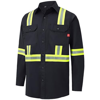 Hi Vis FR Shirt for Men 6.5oz Flame Resistant Welding Shirts