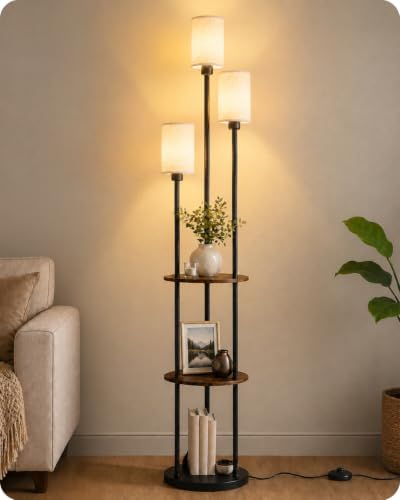 71" Floor Lamp with Shelves