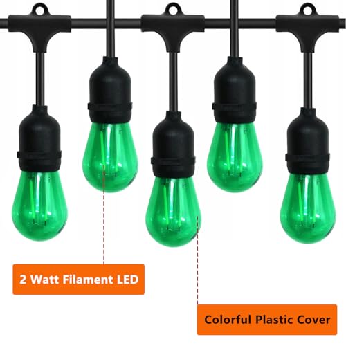 15 Pack S14 LED Green Light Bulbs (Green)