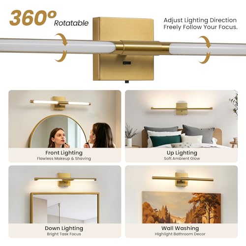 Black Gold Vanity Lights for Mirror