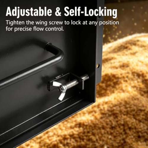 9"x9" Heavy‑Duty Manual Sliding Grain Gate Kit (Black)
