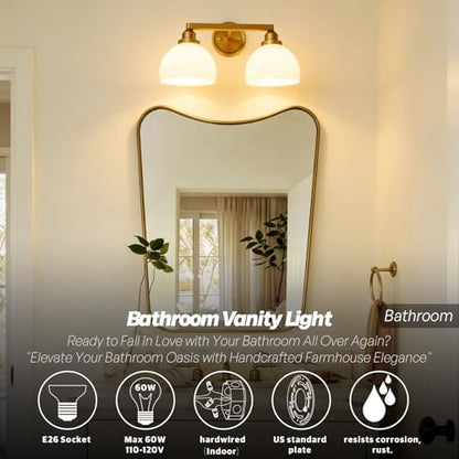Vintage Gold Wall Sconce Adjustable Bathroom Vanity Wall Lights