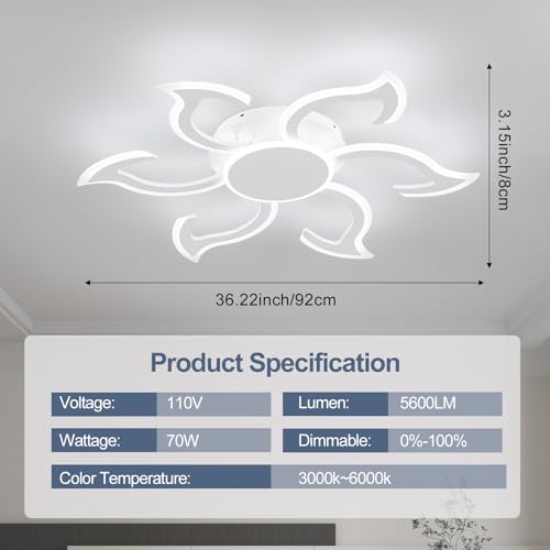 36.2 Inch 70W Dimmable LED Ceiling Light