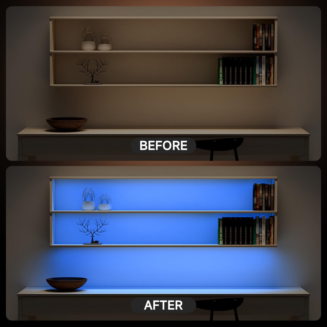 FCOB COB LED Strip Lights 5V USB Powered Blue Color for TV (Blue / 3.28FT)