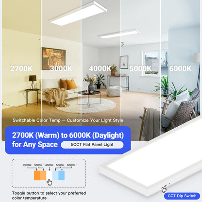 1x4 LED Flat Panel Light (White / 1x4FT 2Pack)