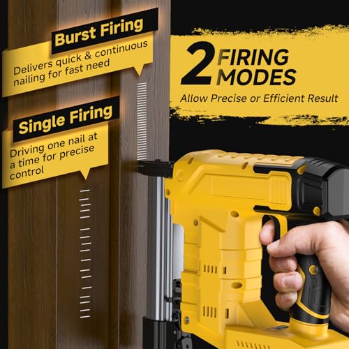 2-in-1 Cordless 18GA Brad Nailer/Stapler, Nail Gun/Staple Gun Battery Powered with Brad Nails/Staples