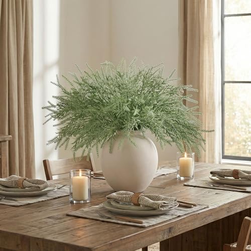 Artificial Eucalyptus Leaves Stem Fake Greenery Branches Real Touch DIY Stems for Festival Home Kitchen Garden Party Farmhouse Office Decor