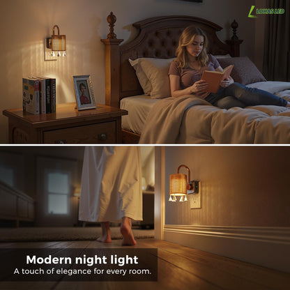 Night Lights Plug into Wall (Gold Ring-3000K / 1 Pack)