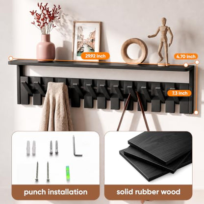 Coat Rack with 12 Hooks