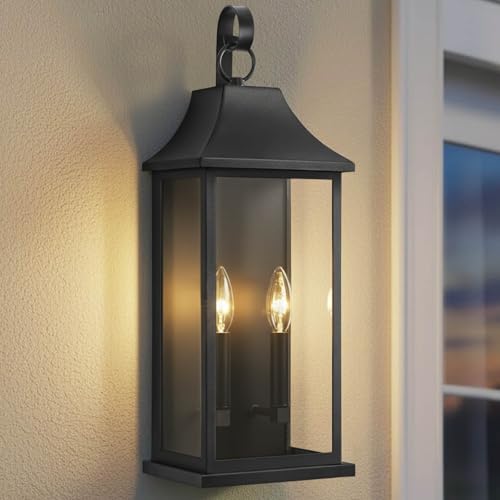 22" Large Outdoor Wall Lights (Black / 22 Inch)