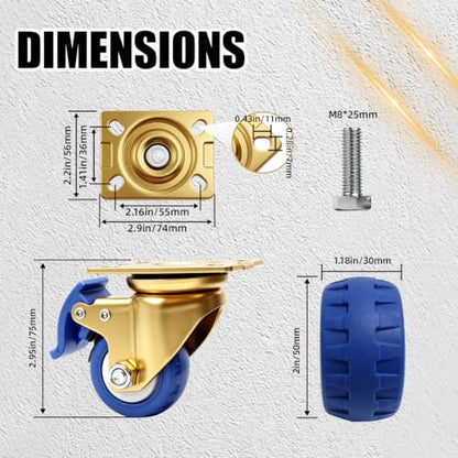 Golden Blue Wheel Low Gravity Heavy Duty Caster