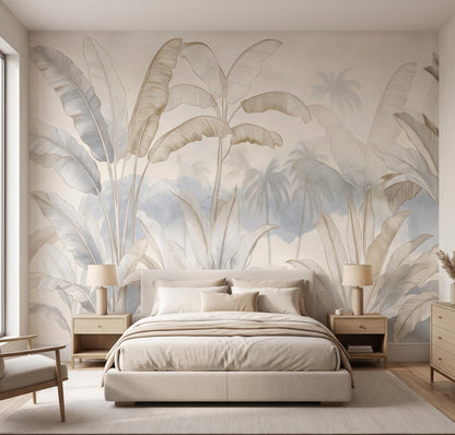 Banana Leaf Wallpaper Peel and Stick Tropical Wall Mural (Sa Mural 16 / 157" x 110")