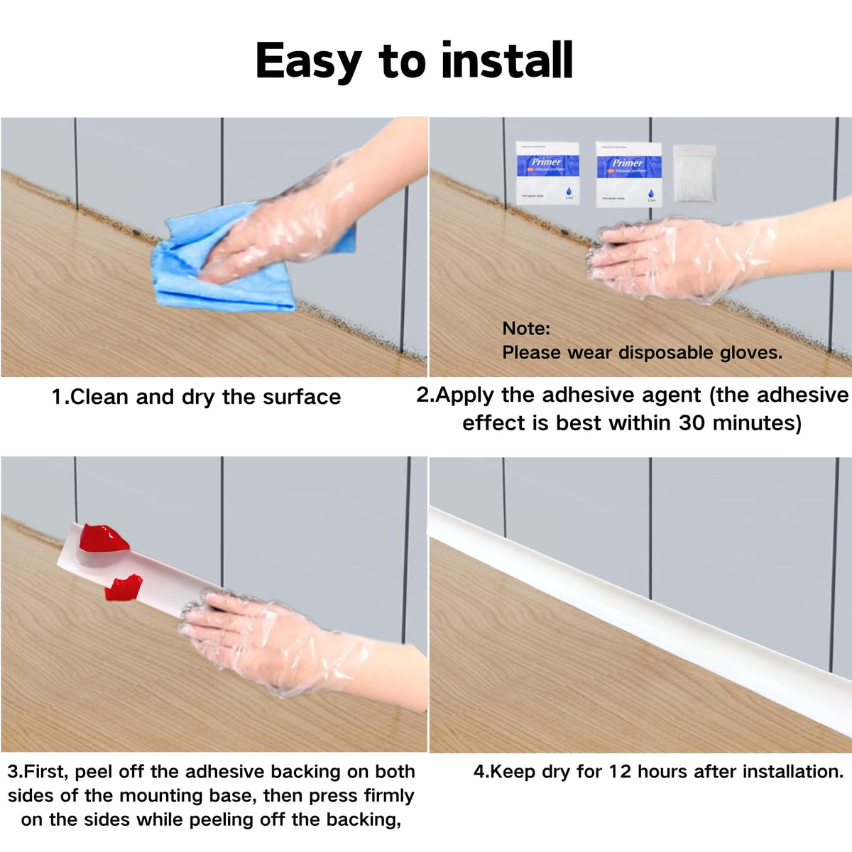 10ft Flexible Quarter Round Molding Peel and Stick Silicone Caulk Strip (Gray / 10ft(0.59*0.59inch))